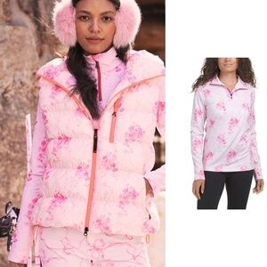 BOGNER X LOVE SHACK FANCY Margo 2 Quarter Zip Base Layer Top Magenta Glow